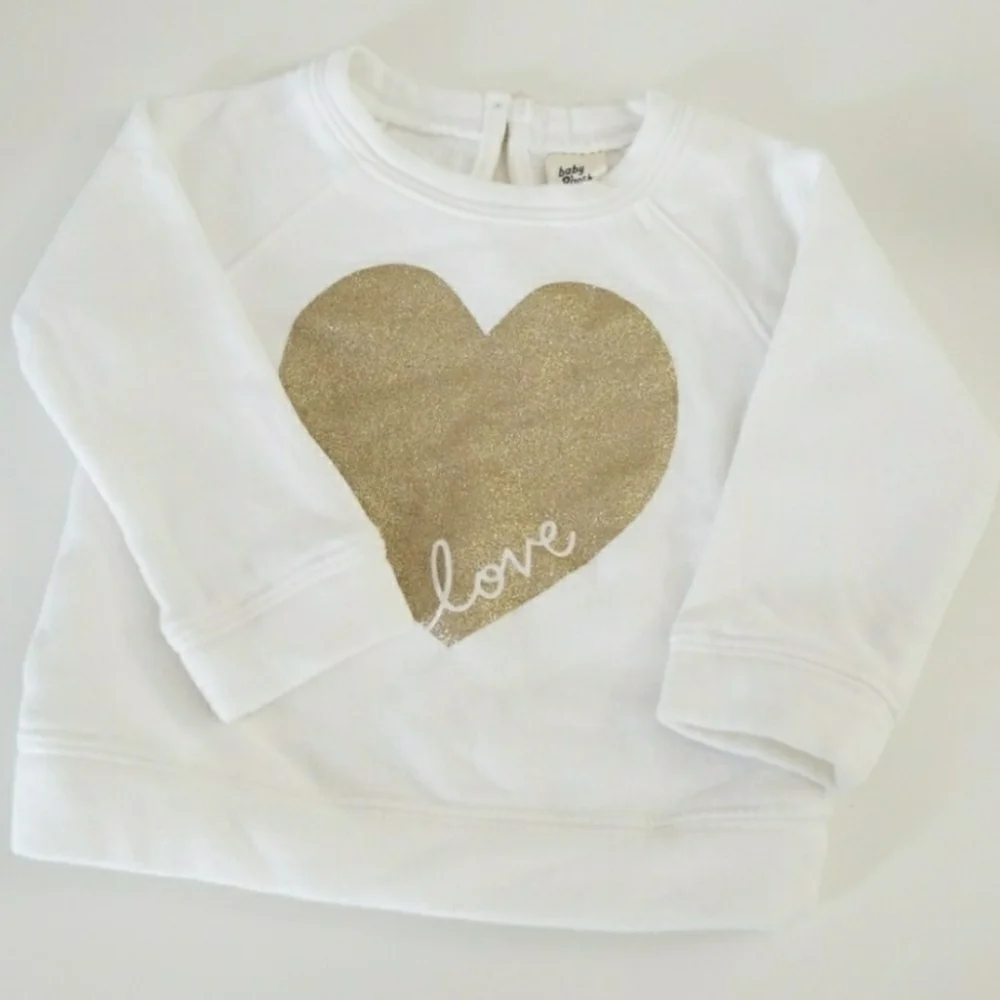 Oshkosh B'gosh Sweatshirt 12m Gold Glitter Heart